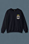 Navy Blue Sweatshirt The Mandalorian Baby Yoda Pocket Design Printed Unisex Sweat