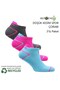 Caretta Eco-Friendly Repreve ®   Low Cut Running and Walking Socks 3 Pack Blue-Fuchsia-Anthracite - 2