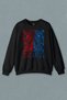 Wild Tiger Head Burgundy Blue Trabzon Tiger Printed Sweatshirt