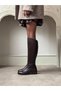 Ruby Brown Genuine Leather Round Toe Women's Heeled Boots - 6