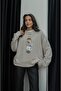 Beige Coat Teddy Printed Sweatshirt - 3