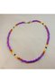 Rainbow Colored Sand Bead Necklace - Handmade Minimal Choker Summer Necklace - 7