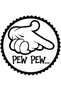 ملصق تصميم Pew Pew مقاس 20 × 20 سم