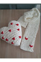 Puffy Heart Pillow and Scarf Set - 2