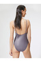 Shiny Covered Thin Strap Basic Swimsuit - 4