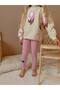 Female Child Pink Floral Two-Thread Fabric Bottom Corduroy Leggings Set - 4