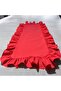 Kırmızı Runner Fırfırlı Masa Örtüsü 40x110 Cm Fırfırlı Runner - 3