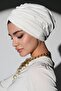 قبعة من قماش ساندي الحريري - (أبيض) بطانة داخلية من القطن الممشط، ليكرا - 7