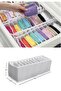 11 Compartment Foldable Drawer Accordion Organizer Medium Gray White Striped Model