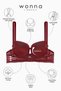 Lace Low-Cut Bra with Cross Rubber Detail - Unpadded - Fashion - 2511 - Burgundy - 5