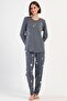 Women's Long Sleeve Plus Size Smoked Pajamas Suit C7T5N3O304