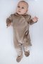 French Silk Velvet Extra Soft Baby Romper with Booties