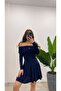 Women's Madonna Collar Pleated Mini Sendy Dress