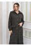 Collared Plush Curly Long Coat Anthracite - 7