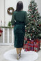 Women's Double Breasted Neckline Chiffon Sequin Sequin Slit Midi Dress Gray, Black, Burgundy, Emerald Green - 5