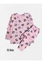 Girl's 100% Pink Raccoon Print Long Sleeve Winter Pajamas Set - 2