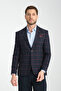 Plaid Pattern Mono Neck Slim Fit Blazer Single Jacket - 3