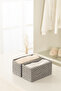 Set of 2 Herringbone Pattern Gray Children's Room Closet Drawer Inside Laundry Organizer Storage Box Organizer