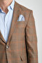 Marega Men's Brown Plaid Slim Fit Mono Collar Sports Blazer Jacket - 3