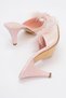 Women's Furry Pearl Heeled Slippers Pudra Patent Leather - 4
