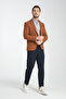 Allegri Men's Mustard Patterned Slim Fit Mono Collar Sports Blazer Jacket - 8