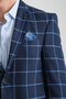 Plaid Pattern Mono Neck Slim Fit Blazer Single Jacket - 2