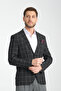 Girado Men's Black Plaid Slim Fit Mono Collar Sports Blazer Jacket - 4