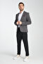 Melange Black Modern Men's Blazer Mono Collar Sports Jacket Knitted - 7