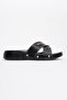 Cross-Strapped Women's Slippers Black - 2