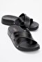 Cross-Strapped Women's Slippers Black
