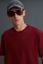 Solo Men's 100% Organic Cotton Thick Textured Comfort Fit Crew Neck Burgundy T-Shirt - 4
