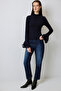 CHIFFON SLEEVED KNIT BLOUSE - 2