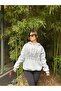 Gray Stone-Embellished Hooded Oversized Unisex Sweatshirt - 3