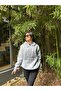 Gray Stone-Embellished Hooded Oversized Unisex Sweatshirt