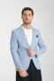 Odessa Men's Blue Self-Patterned Seasonal Mono Collar Slim Fit Blazer Jacket
