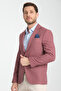 Allegri Men's Burgundy Patterned Slim Fit Mono Collar Sports Blazer Jacket