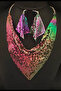 Shal Model Lightning Armor Metal Design Necklace Earring Set - 4