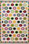 Multicolored Mixed Circle Dot Patterned Creative Modern Decorative Carpet 2297