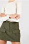 Women's Ecru Long Sleeve T-Shirt&Blouse, Ribbed Camisole Fabric - 3