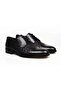 Black Color Lace-Up Genuine Leather Men's Shoes