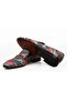 Green, Gray, Red Color Laceless Genuine Leather Men's Shoes - 3
