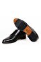 Black Color Lace-Up Genuine Leather Men's Shoes - 3