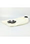 Long Knitwear Beret - Cream - Black White Flower - Black Pompom - 6
