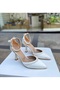 Mother of Pearl Satin Pearl 9 cm Heel Shoes 01260 - 4