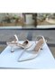 Mother-Of-Pearl Satin Rhinestones 6 cm Heeled Shoes - 3