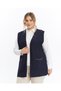 Knitwear Women's Large Size Mother Thick Non-Pilling Navy Blue Winter Vest - 3