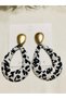 Zebra Pattern Drop Earrings - Black and White Earrings - 6