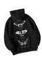 Unisex Black Manifest 666 Reflect Printed Oversize Hooded Kangaroo Pocket Hoodie - 4