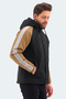 Hinox Men's Hooded Black Coat & Coat - 4