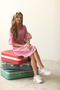 Pink Crisp Poplin Waist-Gathered Dress - 3
